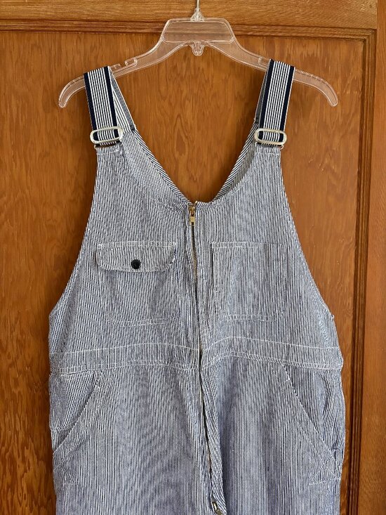 Force1 Pants - Force 1 Navy and White Striped Overalls